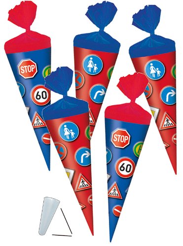 alles-meine.de GmbH 5 Stück: Schultüte - Verkehrszeichen 20 cm - mit Kreppabschluß - mit/ohne Kunststoff Spitze - Zuckertüte ALLE Größen rund z.B. für Fahrschule und Führersche alles-meine.de GmbH 5 Stück: Schultüte - Verkehrszeichen 20 cm - mit Kreppabschluß - mit/ohne Kunststoff Spitze - Zuckertüte ALLE Größen rund z.B. für Fahrschule und Führersche von alles-meine.de GmbH