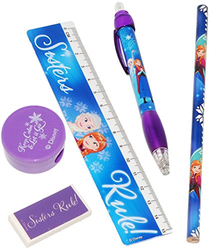 alles-meine.de GmbH 5 TLG. Set - Schreibset - Frozen - die Eiskönigin - Bleistift + Lineal + Radiergummi + Spitzer + Kugelscheiber/Kinder - für die Schule - Vorschule/Kin.. von alles-meine.de GmbH