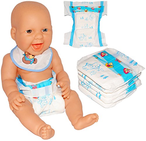 alles-meine.de GmbH 5 TLG. Set: Puppen-Windeln - UNIVERSAL Größe - Gr. 32 cm - 50 cm - echt SAUGFÄHIG - Windel für Puppen/Babypuppen Baby - Puppe - Puppenzubehör - Baby - P.. von alles-meine.de GmbH