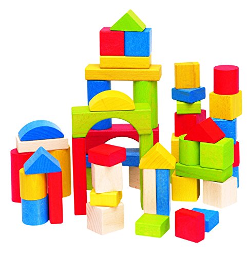 alles-meine.de GmbH 50 Stück große - Bausteine aus Holz - Bunte Steine Holzbausteine - bunt Bricks Baustein Naturbaustein - Kinderland - Holzbaustein - für Kinder Mädchen Jungen .. von alles-meine.de GmbH