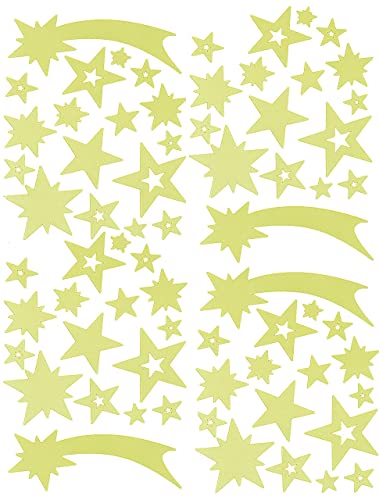 alles-meine.de GmbH 51 Stück: Fenstersticker - Leuchtet im Dunkeln - Sterne & Sternschnuppe am Himmel - statisch haftende Fensterbilder - Glow in The Dark ! - Leucht Figu.. von alles-meine.de GmbH