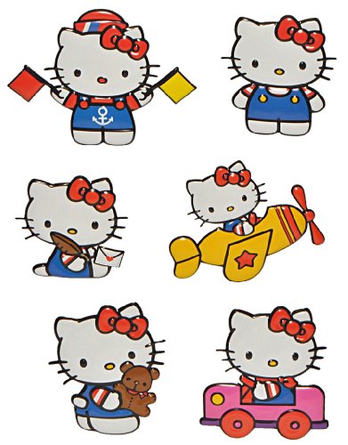 alles-meine.de GmbH 6 TLG. Set: 3-D Effekt Wandtattoo/Fensterbild/Sticker - Kätzchen - Hello Kitty - wasserfest - selbstklebend Pop-Up Aufkleber Wandsticker Katze von alles-meine.de GmbH