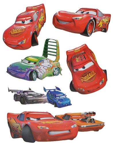alles-meine.de GmbH 6 TLG. Set: 3-D Wandtattoo/Fensterbild/Sticker - Cars Lightning McQueen - wasserfest - selbstklebend Pop-Up Aufkleber Wandsticker Auto von alles-meine.de GmbH