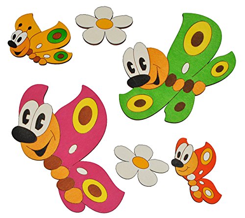 alles-meine.de GmbH 6 TLG. Set Wandbild/Wandtattoo - Bunte Schmetterlinge Blumen - Holz - selbstklebend - Kinderzimmer Deko Bilder Türschild Blume alles-meine.de GmbH 6 TLG. Set Wandbild/Wandtattoo - Bunte Schmetterlinge Blumen - Holz - selbstklebend - Kinderzimmer Deko Bilder Türschild Blume von alles-meine.de GmbH
