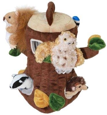 7 TLG. Set Fingerpuppen incl. großer Baum - Eichhörnchen, Dachs, Eule, Igel, Vogel, Fuchs - Handspielpuppen - Handpuppe für Finger - Tiere des Waldes von alles-meine.de GmbH