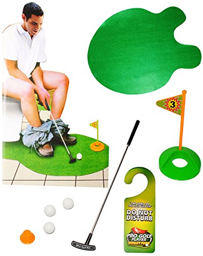 alles-meine.de GmbH 7 TLG. XL Set - WC & Toiletten - Golf Spiel mit Schläger & Golfball - Vorleger - auch als lustiges Bürogolf & Tischgolf - Toilettengolf/golfen - Badezim.. von alles-meine.de GmbH