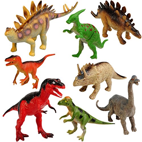 alles-meine.de GmbH 8 TLG. Set - Spielfiguren - Dinosaurier - Tyrannosaurus Rex - Spielzeug Tiere - Spielzeugdino - Kunststoff/Plastikfiguren - Hartgummi - z.B. Dinos/Urz.. von alles-meine.de GmbH