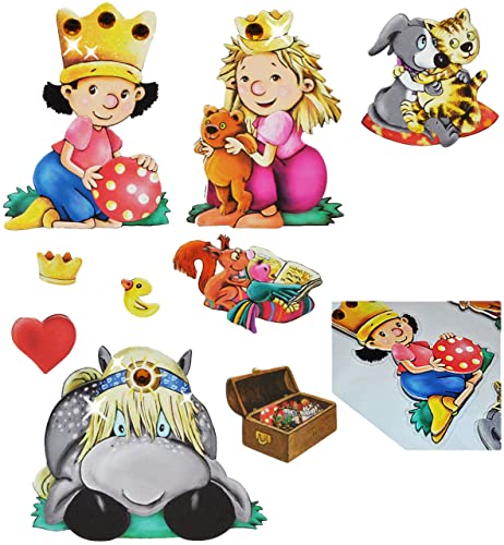 alles-meine.de GmbH 9 TLG. Set 3-D Effekt__ Wandtattoo/Fensterbild - der kleine König - Folie/Pappe - selbstklebend wiederverwendbar - Wandsticker - Sticker Aufkleber / .. von alles-meine.de GmbH