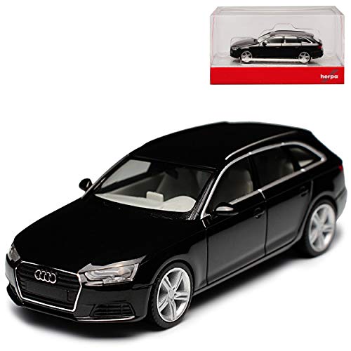 A*U*D*I A4 B9 Avant Kombi Schwarz Ab 2015 H0 1/87 Herpa Modell Auto mit individiuellem Wunschkennzeichen von alles-meine.de GmbH