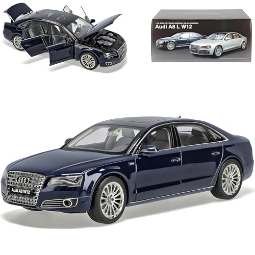 alles-meine.de GmbH A*U*D*I A8 L W12 D4 Nacht Blau Ab 2009 1/18 Kyosho Modell Auto mit individiuellem Wunschkennzeichen von alles-meine.de GmbH