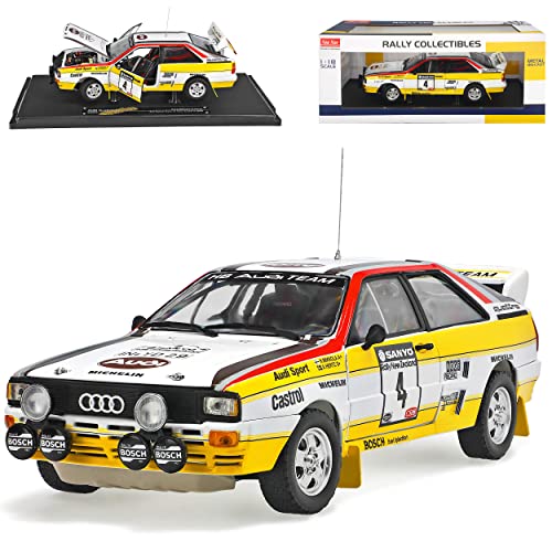 alles-meine.de GmbH A*U*D*I Quattro A2 Mikkola Hertz 3. Platz Rally Neuseeland 1984 1/18 Sun Star Modell Auto mit individiuellem Wunschkennzeichen von alles-meine.de GmbH