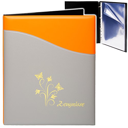 alles-meine.de GmbH A4 - Ringbuch/Zeugnisringbuch - Zeugnisse Schmetterlinge & Blumen - 3D Metallic & Kunst-Leder Effekt - orange/grau - incl. 20 Seiten / 10 Einste.. alles-meine.de GmbH A4 - Ringbuch/Zeugnisringbuch - Zeugnisse Schmetterlinge & Blumen - 3D Metallic & Kunst-Leder Effekt - orange/grau - incl. 20 Seiten / 10 Einste.. von alles-meine.de GmbH