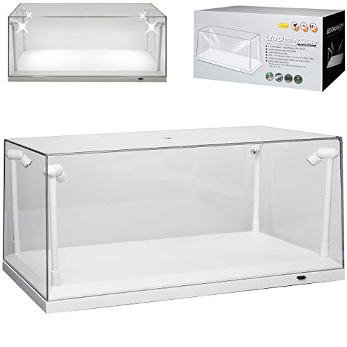 alles-meine.de GmbH Acryl Vitrine mit LED Beleuchtung mit weissem Sockel für Modellauto 1/43 1/64 1/72 1/87 1/32 1/24 1/18 Modellcarsonline Modell Auto mit individiuellem Wunschk.. von alles-meine.de GmbH