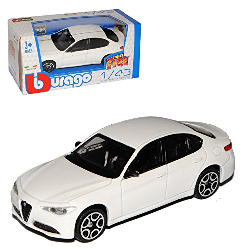 alles-meine.de GmbH Alfa Romeo Giulia Typ 952 Limousine Weiss Neueste Generation Ab 2016 1/43 Burago Modell Auto mit individiuellem Wunschkennzeichen von alles-meine.de GmbH