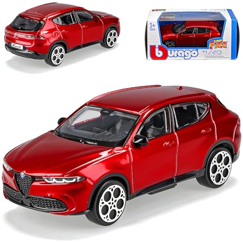 alles-meine.de GmbH Alfa Romeo Tonale Rot Metallic Ab 2022 1/43 Burago Modell Auto mit individiuellem Wunschkennzeichen von alles-meine.de GmbH
