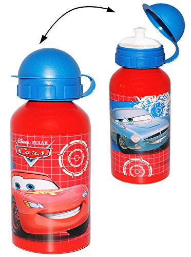 alles-meine.de GmbH Alu Trinkflasche - Cars - Lightning McQueen - aus Aluminium 400 ml - auslaufsicher Edelstahl - für Kinder Aluflasche - Flasche Jungen - Auto Car - Finn Mc.. von alles-meine.de GmbH