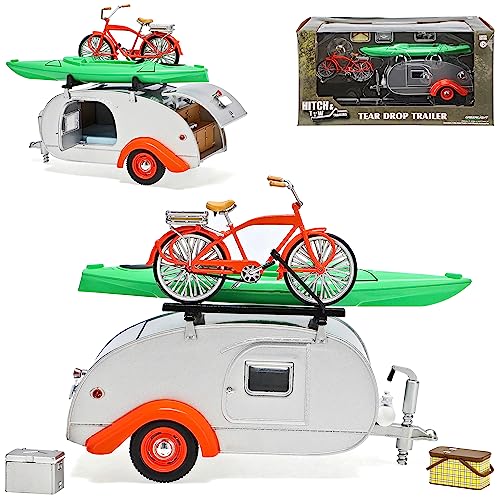 alles-meine.de GmbH Anhänger Wohnwagen Tear Drop Trailer 1947 Silber mit Fahrrad und Kanu 1/24 Greenlight Modell Auto mit individiuellem Wunschkennzeichen alles-meine.de GmbH Anhänger Wohnwagen Tear Drop Trailer 1947 Silber mit Fahrrad und Kanu 1/24 Greenlight Modell Auto mit individiuellem Wunschkennzeichen von alles-meine.de GmbH