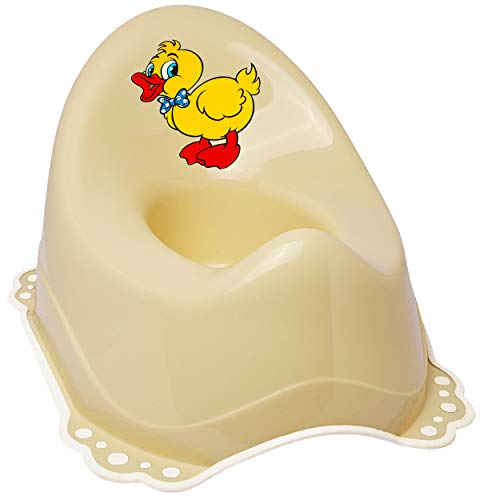 alles-meine.de GmbH Anti RUTSCH - Töpfchen/Nachttopf/Babytopf - beige - Creme Tiere - Ente Bieco - mit großer Lehne + Spritzschutz - rutschfest antirutsch Funktion - Baby.. von alles-meine.de GmbH