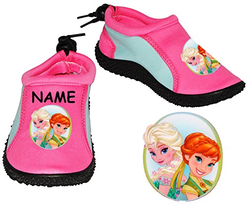 alles-meine.de GmbH Aquaschuhe/Bade & Wasserschuhe - Gr. 28/29 - " die Eiskönigin - Frozen - incl. Name - rutschfeste & verstellbare NEOPREN Schuhe Schuh/mit Profilsohle -.. von alles-meine.de GmbH