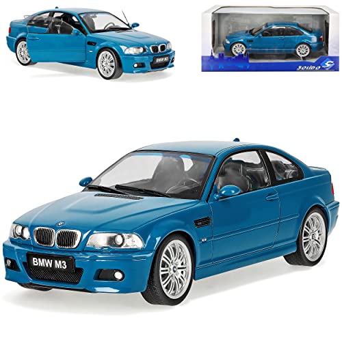 alles-meine.de GmbH B*M*W 3er M3 E46 Coupe Laguna SECA Blau 1998-2007 1/18 Solido Modell Auto mit individiuellem Wunschkennzeichen von alles-meine.de GmbH