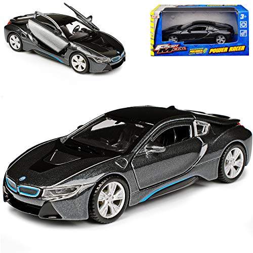 alles-meine.de GmbH B*M*W I8 Coupe Grau Schwarz Ab 2013 ca 1/43 Modell Auto mit individiuellem Wunschkennzeichen von alles-meine.de GmbH