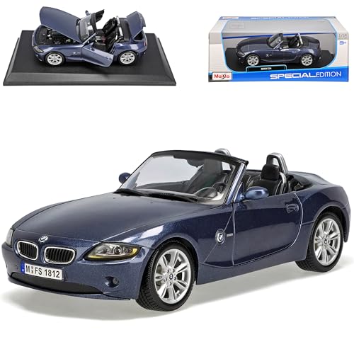 alles-meine.de GmbH B-M-W Z4 E85 Cabrio Dunkel Blau Roadster 2002-2008 1/18 Modell Auto mit individiuellem Wunschkennzeichen von alles-meine.de GmbH