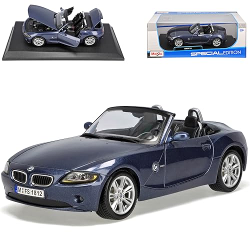 alles-meine.de GmbH B*M*W Z4 E85 Cabrio Dunkel Blau Roadster 2002-2008 1/18 Modell Auto mit individiuellem Wunschkennzeichen von alles-meine.de GmbH