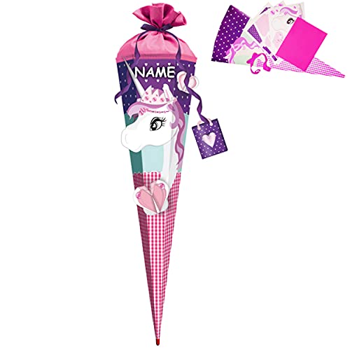 alles-meine.de GmbH BASTELSET - 3D Effekt - Schultüte - Einhorn - Pferd & Herzen - inkl. Name - 85 cm - mit Holzspitze - Filzabschluß - Zuckertüte - incl. Rohling - Bastelsch.. alles-meine.de GmbH BASTELSET - 3D Effekt - Schultüte - Einhorn - Pferd & Herzen - inkl. Name - 85 cm - mit Holzspitze - Filzabschluß - Zuckertüte - incl. Rohling - Bastelsch.. von alles-meine.de GmbH