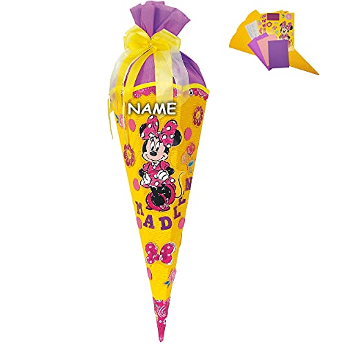 BASTELSET Schultüte - Disney - Minnie Mouse - inkl. Name - 85 cm - mit/ohne Kunststoff Spitze - Zuckertüte - incl. Rohling - Bastelschultüte - Set zum s.. von alles-meine.de GmbH