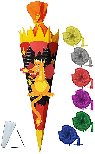 alles-meine.de GmbH BASTELSET Schultüte - Drache mit Feuer - 85 cm - incl. Schleife - mit/ohne Kunststoff Spitze - Zuckertüte - Set zum selber Basteln - 6 eckig/schwarz -.. alles-meine.de GmbH BASTELSET Schultüte - Drache mit Feuer - 85 cm - incl. Schleife - mit/ohne Kunststoff Spitze - Zuckertüte - Set zum selber Basteln - 6 eckig/schwarz -.. von alles-meine.de GmbH