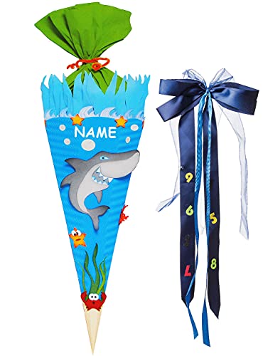 alles-meine.de GmbH BASTELSET Schultüte - Hai Fisch & Unterwasser Welt - 85 cm - incl. großer Schleife + Name - mit/ohne Kunststoff Spitze - Zuckertüte - Set zum selber Bas.. alles-meine.de GmbH BASTELSET Schultüte - Hai Fisch & Unterwasser Welt - 85 cm - incl. großer Schleife + Name - mit/ohne Kunststoff Spitze - Zuckertüte - Set zum selber Bas.. von alles-meine.de GmbH