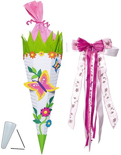 alles-meine.de GmbH BASTELSET Schultüte - Schmetterling & Blumen - 85 cm - incl. großer Schleife - mit/ohne Kunststoff Spitze - Zuckertüte - Set zum selber Basteln - 6 ecki.. alles-meine.de GmbH BASTELSET Schultüte - Schmetterling & Blumen - 85 cm - incl. großer Schleife - mit/ohne Kunststoff Spitze - Zuckertüte - Set zum selber Basteln - 6 ecki.. von alles-meine.de GmbH