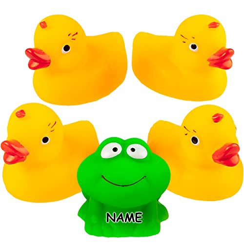 alles-meine.de GmbH Badeenten - Baby & Wasserspielzeug Verschiedene Artikel frei wählbar 5 TLG. Set - Gummienten/Bade - Enten & Frosch - inkl. Name - 6 cm - Baby & Badewann.. von alles-meine.de GmbH