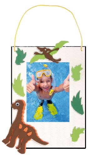 alles-meine.de GmbH Bastelset 3-D Fotorahmen - für das Foto Dino Junge weiß - Bilderrahmen Fotos Schulanfang Foto Kinderzimmer von alles-meine.de GmbH
