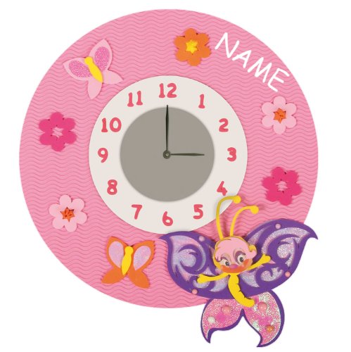 alles-meine.de GmbH Bastelset 3-D Uhr/elektrische Wanduhr - incl. Name - Schmetterling rosa Mädchen - Kinderzimmer Kinderuhr Uhren Komplett Set alles-meine.de GmbH Bastelset 3-D Uhr/elektrische Wanduhr - incl. Name - Schmetterling rosa Mädchen - Kinderzimmer Kinderuhr Uhren Komplett Set von alles-meine.de GmbH