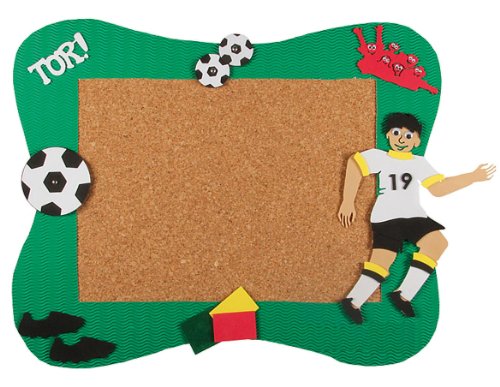 alles-meine.de GmbH Bastelset Pinnwand Kork - Fußball Sport Ball - Korkplatte mit 6 Pins - Wandtafel Pinboard für Kinder Jungen Fußballer von alles-meine.de GmbH