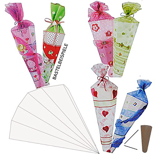 alles-meine.de GmbH Bastelset Schultüte 85 cm - Creapop Folie selbstklebend Zuckertüte zum Basteln Rohling mit Holzspitze von alles-meine.de GmbH