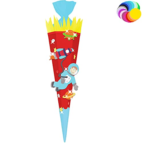 alles-meine.de GmbH Bastelset - Schultüte Farbe & Größe wählbar 70/85 / 100 cm - Astronaut & Rakete - Farbe frei wählbar - Bastelschultüte - Zuckertüte zum selber Basteln B.. von alles-meine.de GmbH