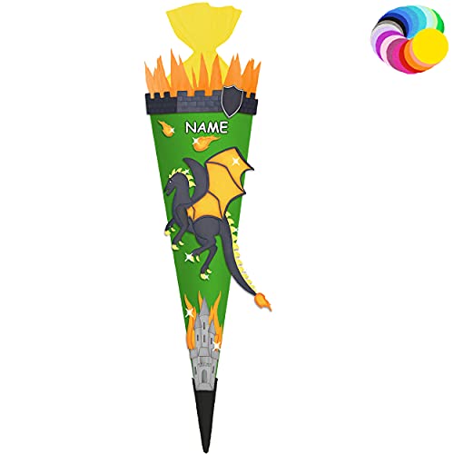 alles-meine.de GmbH Bastelset - Schultüte Farbe & Größe wählbar 70/85 / 100 cm - Drache - inkl. Name - Farbe frei wählbar - Bastelschultüte - Zuckertüte zum selber Basteln .. alles-meine.de GmbH Bastelset - Schultüte Farbe & Größe wählbar 70/85 / 100 cm - Drache - inkl. Name - Farbe frei wählbar - Bastelschultüte - Zuckertüte zum selber Basteln .. von alles-meine.de GmbH
