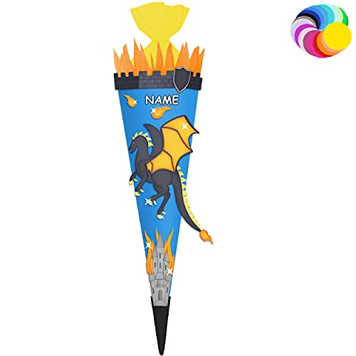 alles-meine.de GmbH Bastelset - Schultüte Farbe & Größe wählbar 70/85 / 100 cm - Drache - inkl. Name - Farbe frei wählbar - Bastelschultüte - Zuckertüte zum selber Basteln .. alles-meine.de GmbH Bastelset - Schultüte Farbe & Größe wählbar 70/85 / 100 cm - Drache - inkl. Name - Farbe frei wählbar - Bastelschultüte - Zuckertüte zum selber Basteln .. von alles-meine.de GmbH