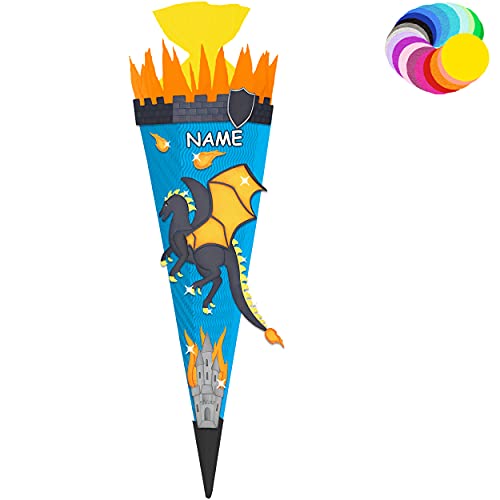 alles-meine.de GmbH Bastelset - Schultüte Farbe & Größe wählbar 70/85 / 100 cm - Drache - inkl. Name - Farbe frei wählbar - Bastelschultüte - Zuckertüte zum selber Basteln .. alles-meine.de GmbH Bastelset - Schultüte Farbe & Größe wählbar 70/85 / 100 cm - Drache - inkl. Name - Farbe frei wählbar - Bastelschultüte - Zuckertüte zum selber Basteln .. von alles-meine.de GmbH