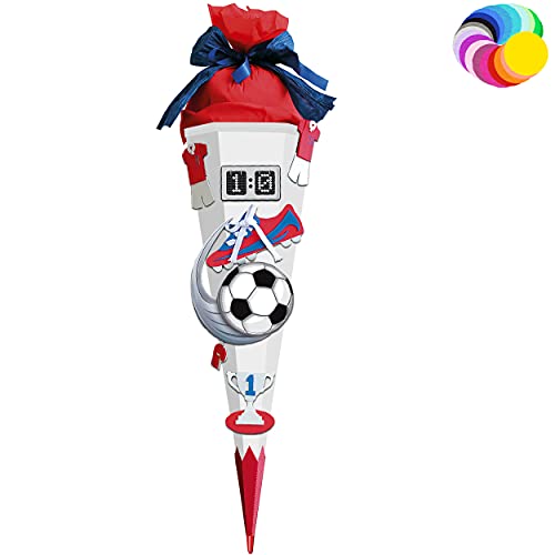 alles-meine.de GmbH Bastelset - Schultüte Farbe & Größe wählbar 70/85 / 100 cm - Fussball - Farbe frei wählbar - Bastelschultüte - Zuckertüte zum selber Basteln Bemalen Bek.. von alles-meine.de GmbH