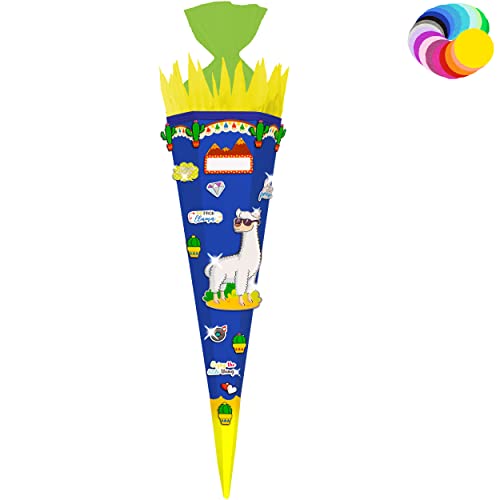 alles-meine.de GmbH Bastelset - Schultüte Farbe & Größe wählbar 70/85 / 100 cm - Lama & Alpaka - Farbe frei wählbar - Bastelschultüte - Zuckertüte zum selber Basteln Bemale.. von alles-meine.de GmbH