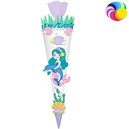 alles-meine.de GmbH Bastelset - Schultüte Farbe & Größe wählbar 70/85 / 100 cm - Meerjungfrau & Fische - Farbe frei wählbar - Bastelschultüte - Zuckertüte zum selber Bastel.. alles-meine.de GmbH Bastelset - Schultüte Farbe & Größe wählbar 70/85 / 100 cm - Meerjungfrau & Fische - Farbe frei wählbar - Bastelschultüte - Zuckertüte zum selber Bastel.. von alles-meine.de GmbH