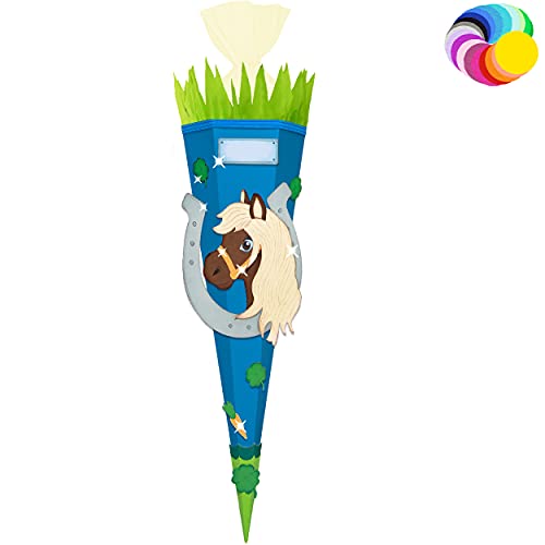 alles-meine.de GmbH Bastelset - Schultüte Farbe & Größe wählbar 70/85 / 100 cm - Pferd - Farbe frei wählbar - Bastelschultüte - Zuckertüte zum selber Basteln Bemalen Bekleb.. von alles-meine.de GmbH