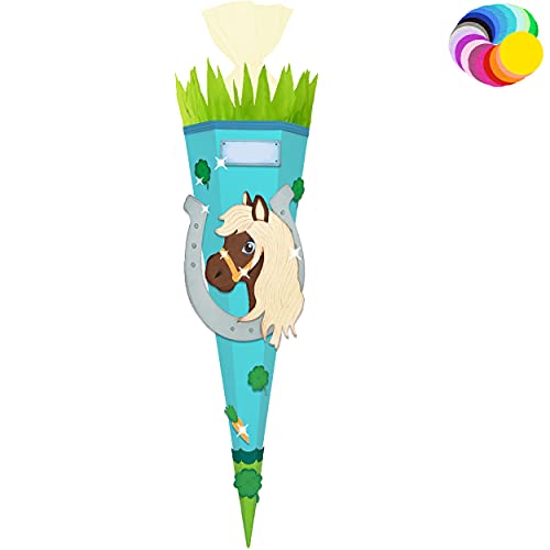 alles-meine.de GmbH Bastelset - Schultüte Farbe & Größe wählbar 70/85 / 100 cm - Pferd - Farbe frei wählbar - Bastelschultüte - Zuckertüte zum selber Basteln Bemalen Bekleb.. von alles-meine.de GmbH