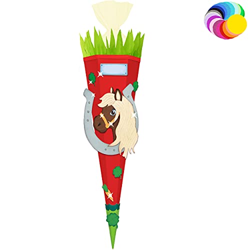 alles-meine.de GmbH Bastelset - Schultüte Farbe & Größe wählbar 70/85 / 100 cm - Pferd - Farbe frei wählbar - Bastelschultüte - Zuckertüte zum selber Basteln Bemalen Bekleb.. von alles-meine.de GmbH