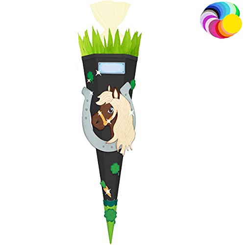 alles-meine.de GmbH Bastelset - Schultüte Farbe & Größe wählbar 70/85 / 100 cm - Pferd - Farbe frei wählbar - Bastelschultüte - Zuckertüte zum selber Basteln Bemalen Bekleb.. von alles-meine.de GmbH