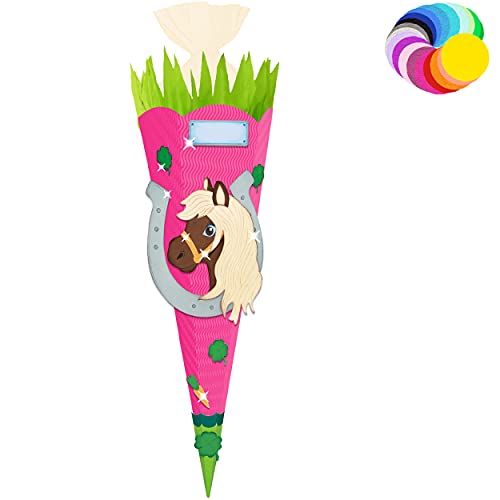 alles-meine.de GmbH Bastelset - Schultüte Farbe & Größe wählbar 70/85 / 100 cm - Pferd - Farbe frei wählbar - Bastelschultüte - Zuckertüte zum selber Basteln Bemalen Bekleb.. von alles-meine.de GmbH