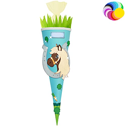 alles-meine.de GmbH Bastelset - Schultüte Farbe & Größe wählbar 70/85 / 100 cm - Pferd - Farbe frei wählbar - Bastelschultüte - Zuckertüte zum selber Basteln Bemalen Bekleb.. von alles-meine.de GmbH